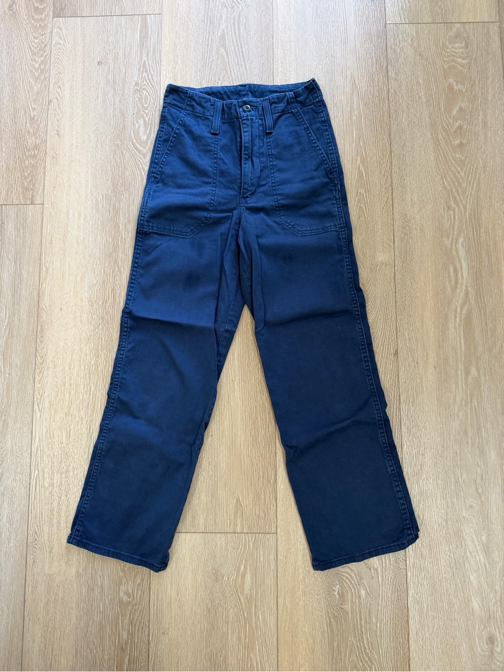 Levi's Navy Blue Wide-Leg Cropped Pants